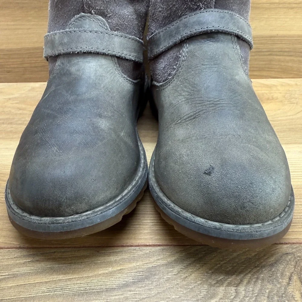 UGG‎ Toddler Harwell Kids Boots 12 Gray Leather Zipper